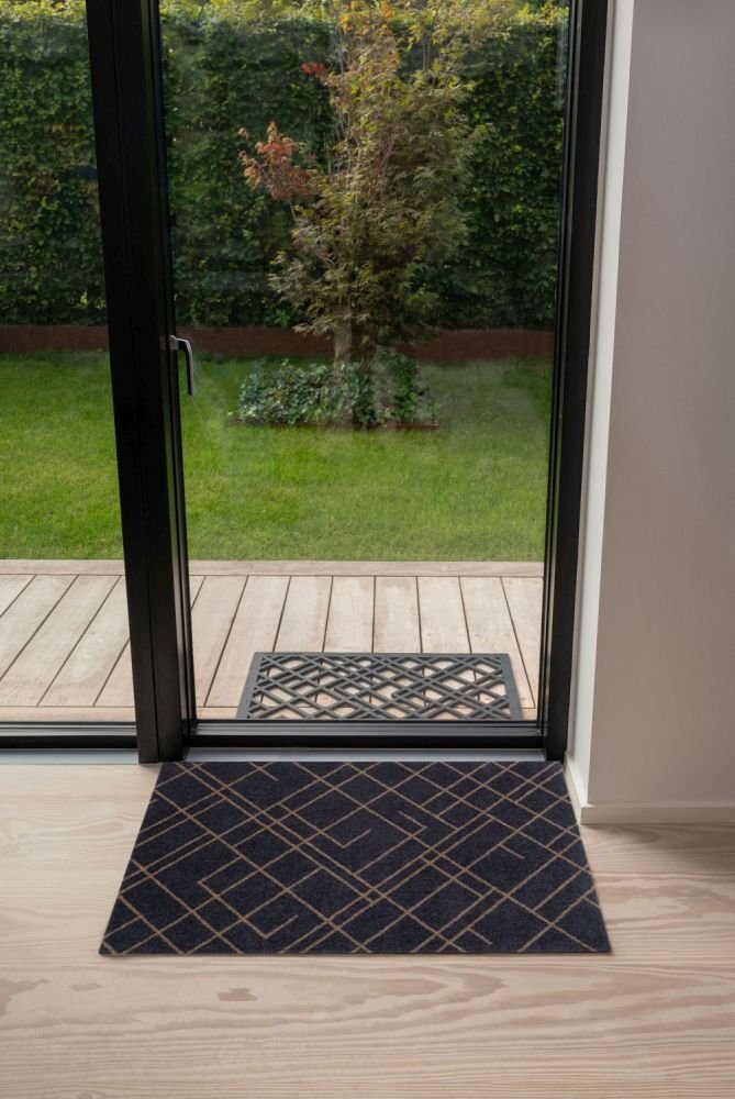 Tica Copenhagen Lines Bodenmatte 60x90 cm, Blaugrau/Sand