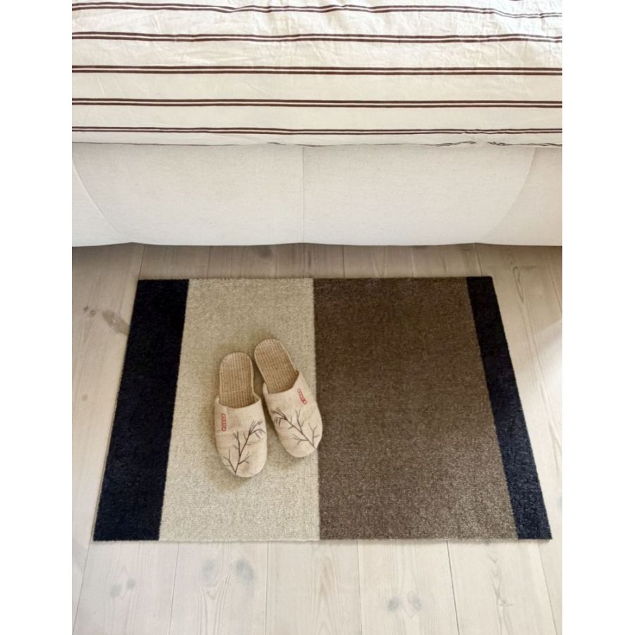 Tica Copenhagen Stripes Bodenmatte 60x90 cm, Blaugrau/Sand/Elfenbein