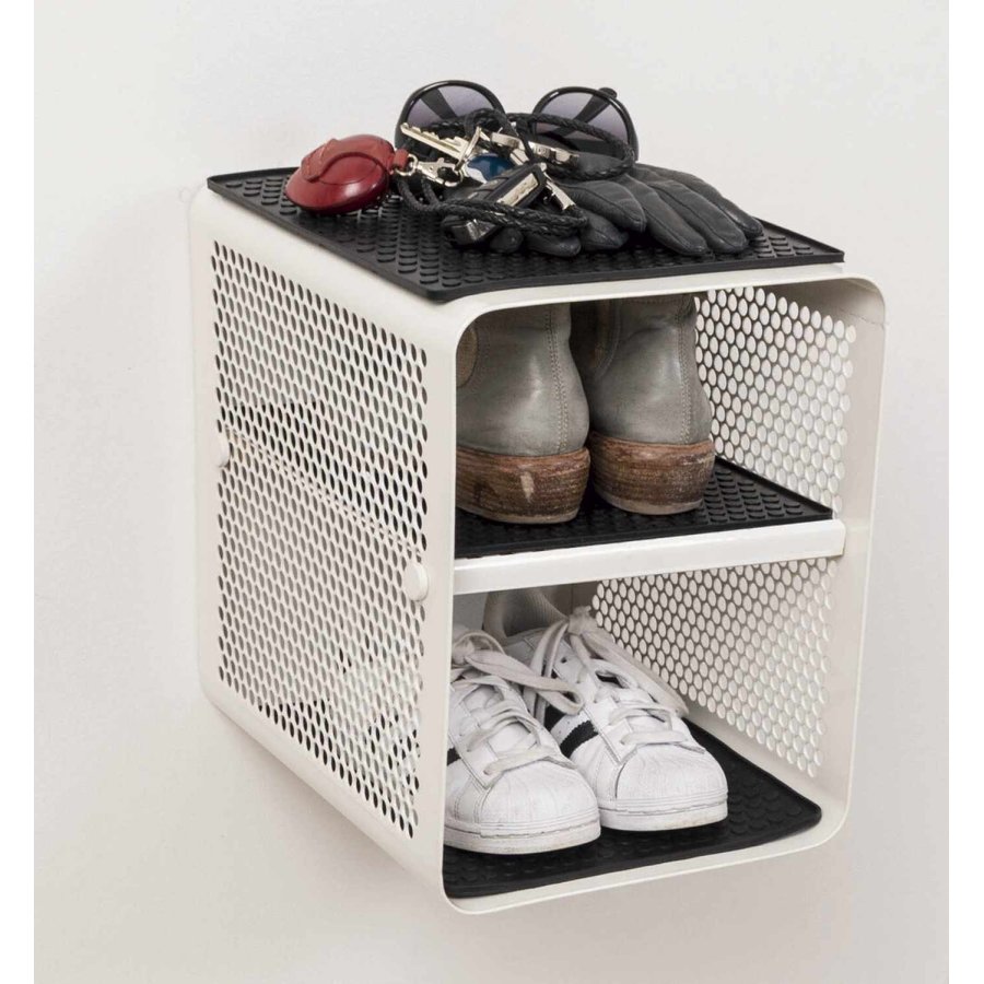 Tica Copenhagen Dot Gummimatte f&uuml;r Schuhregal 2er Set 26x31 cm, Schwarz