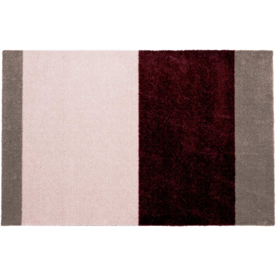 Tica Copenhagen Stripes Horisontal Gulvmtte 40x60 cm, Bordeaux/Rose/Sand