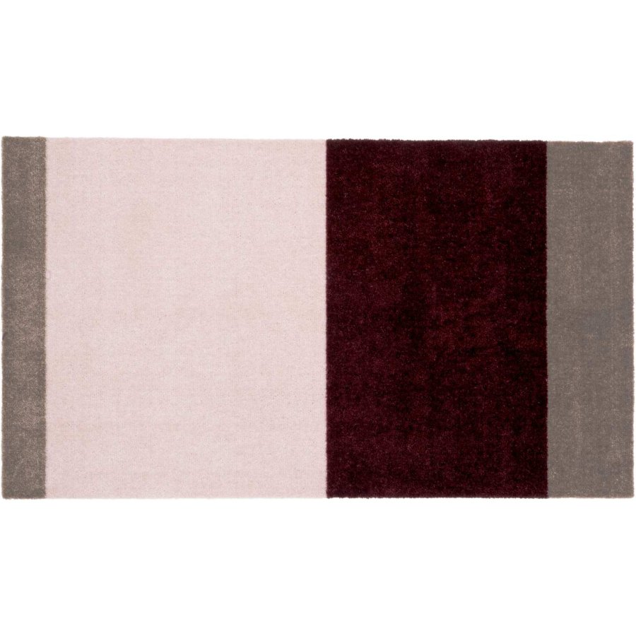 Tica Copenhagen Stripes Horisontal Gulvmtte 60x90 cm, Bordeaux/Rose/Sand