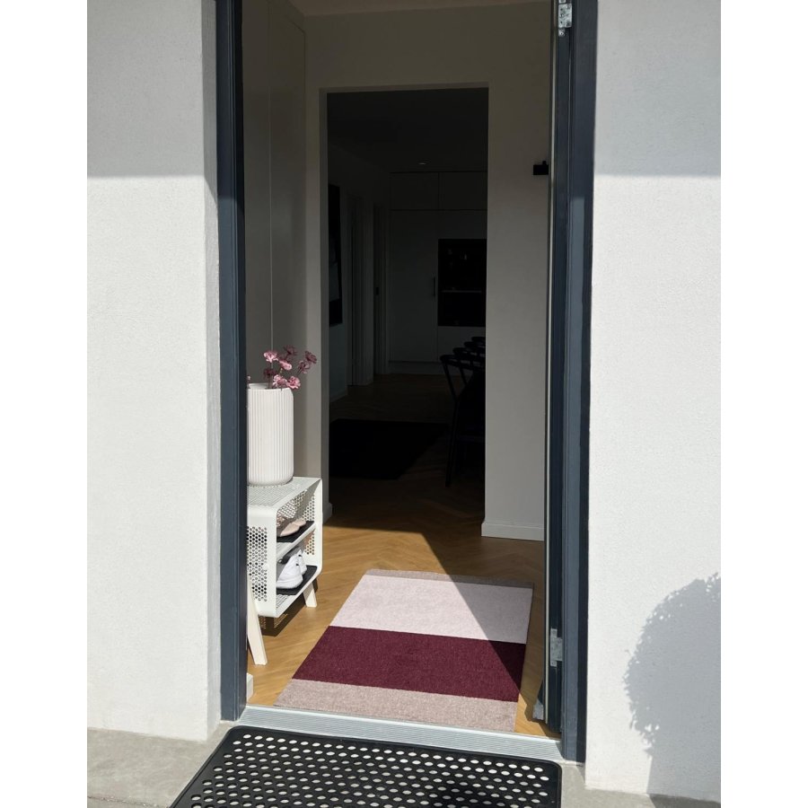 Tica Copenhagen Stripes Horisontal Gulvmtte 60x90 cm, Bordeaux/Rose/Sand