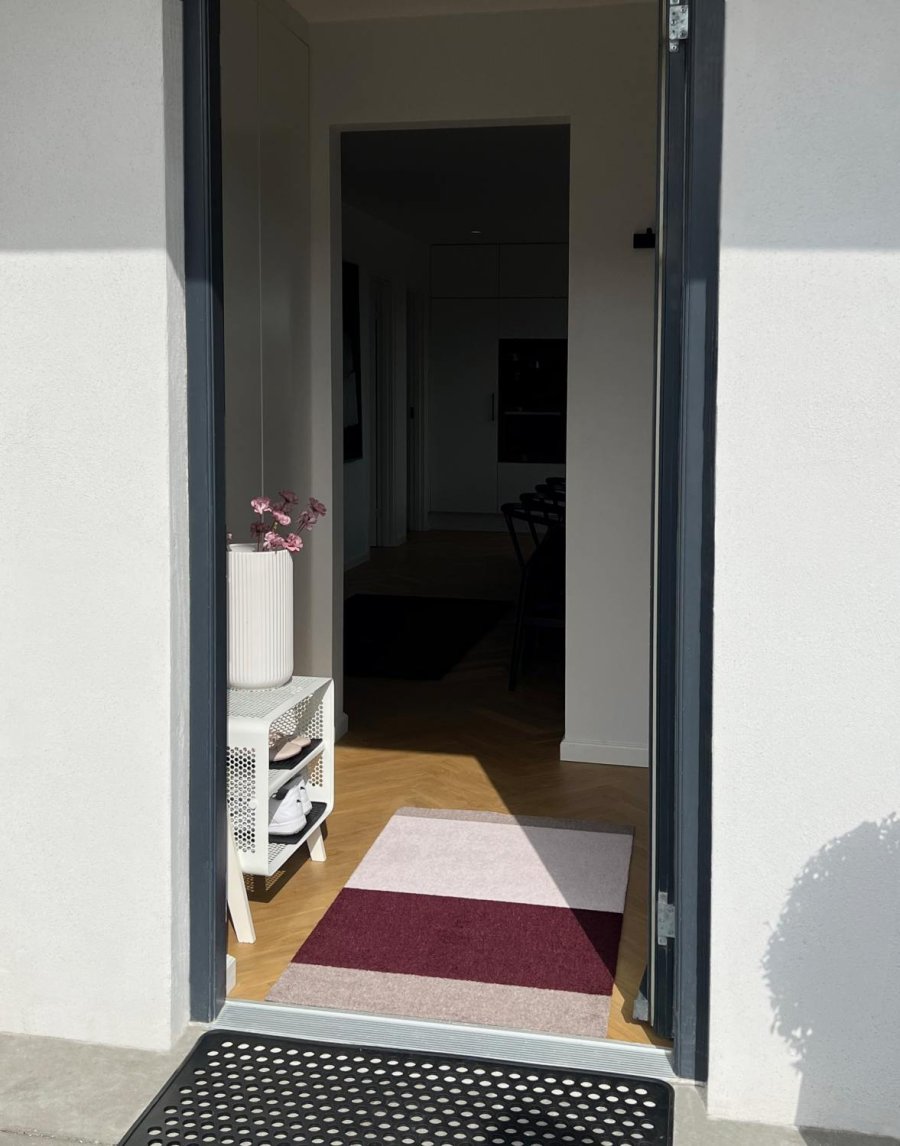 Tica Copenhagen Stripes Horisontal Gulvmtte 60x90 cm, Bordeaux/Rose/Sand