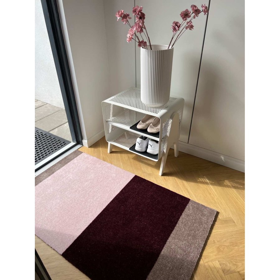 Tica Copenhagen Stripes Horisontal Gulvmtte 67x120 cm, Bordeaux/Rose/Sand