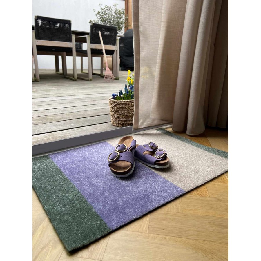 Tica Copenhagen Stripes Horisontal Gulvmtte 40x60 cm, Lilla/Ivory/Grn