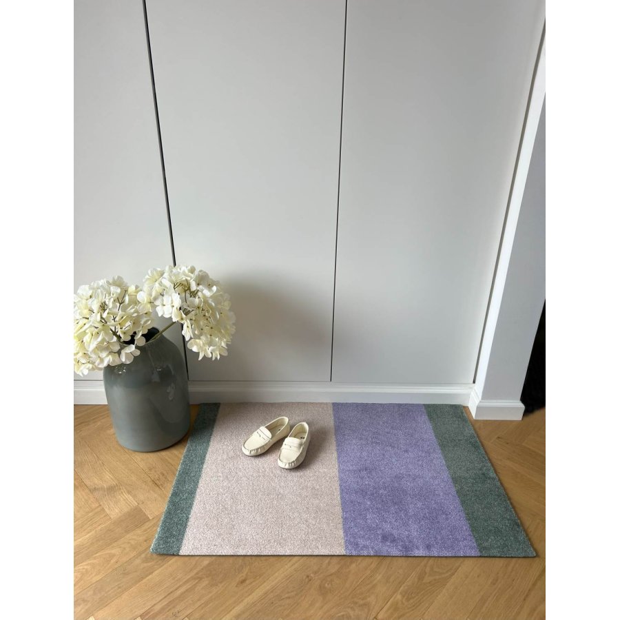 Tica Copenhagen Stripes Horisontal Gulvmtte 60x90 cm, Lilla/Ivory/Grn