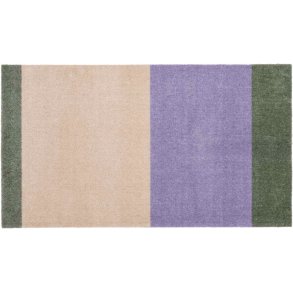 Tica Copenhagen Stripes Horisontal Gulvmåtte 67x120 cm, Lilla/Ivory/Grøn