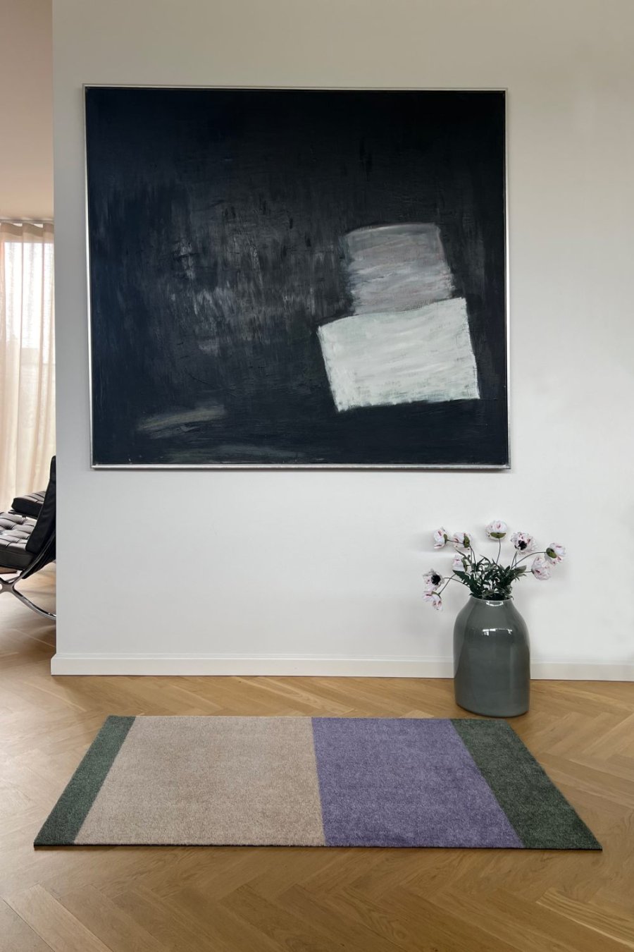 Tica Copenhagen Stripes Horisontal Gulvmtte 67x120 cm, Lilla/Ivory/Grn