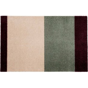 Tica Copenhagen Stripes Horisontal Gulvmåtte 67x120 cm, Grøn/Ivory/Bordeaux