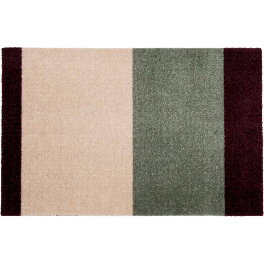 Tica Copenhagen Stripes Horisontal Gulvmtte 67x120 cm, Grn/Ivory/Bordeaux
