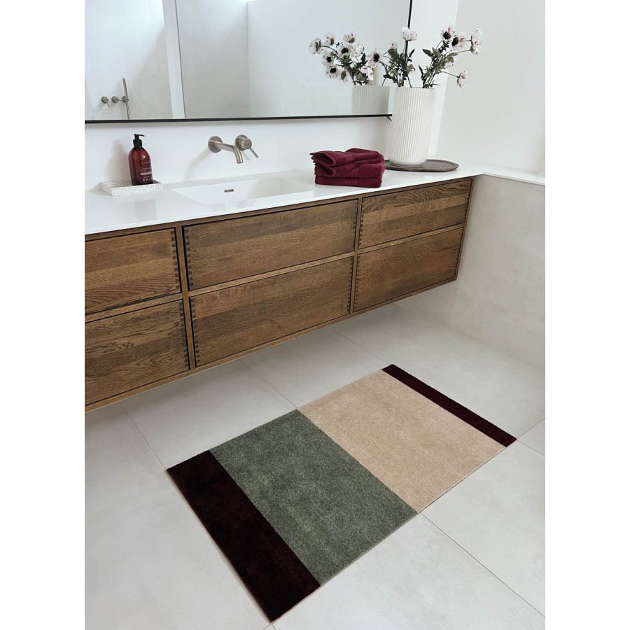 Tica Copenhagen Stripes Horisontal Gulvmtte 67x120 cm, Grn/Ivory/Bordeaux