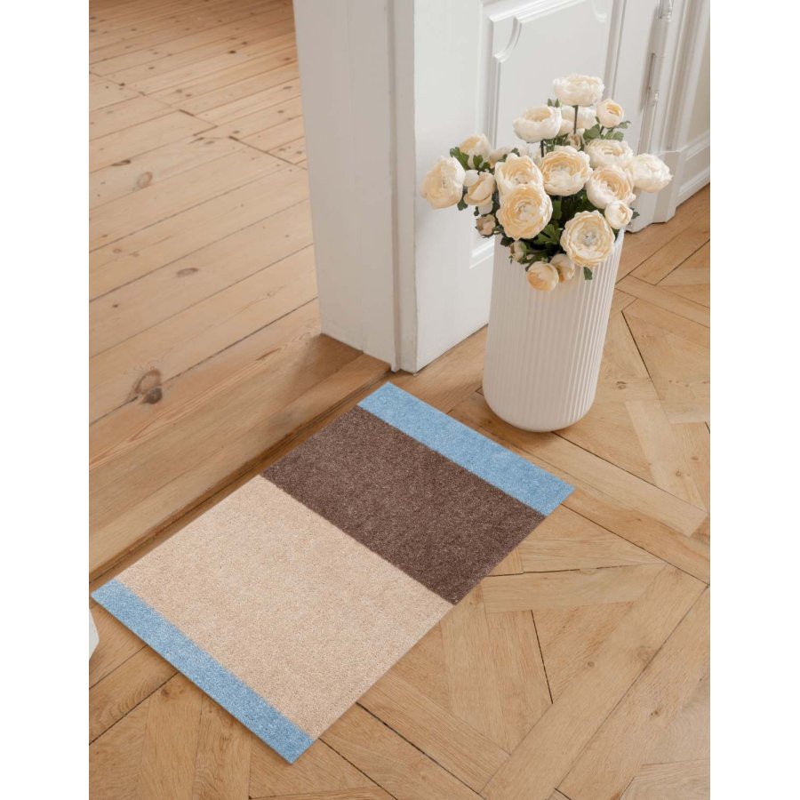 Tica Copenhagen Stripes Horisontal Gulvmtte 40x60 cm, Ivory/Sand/Bl