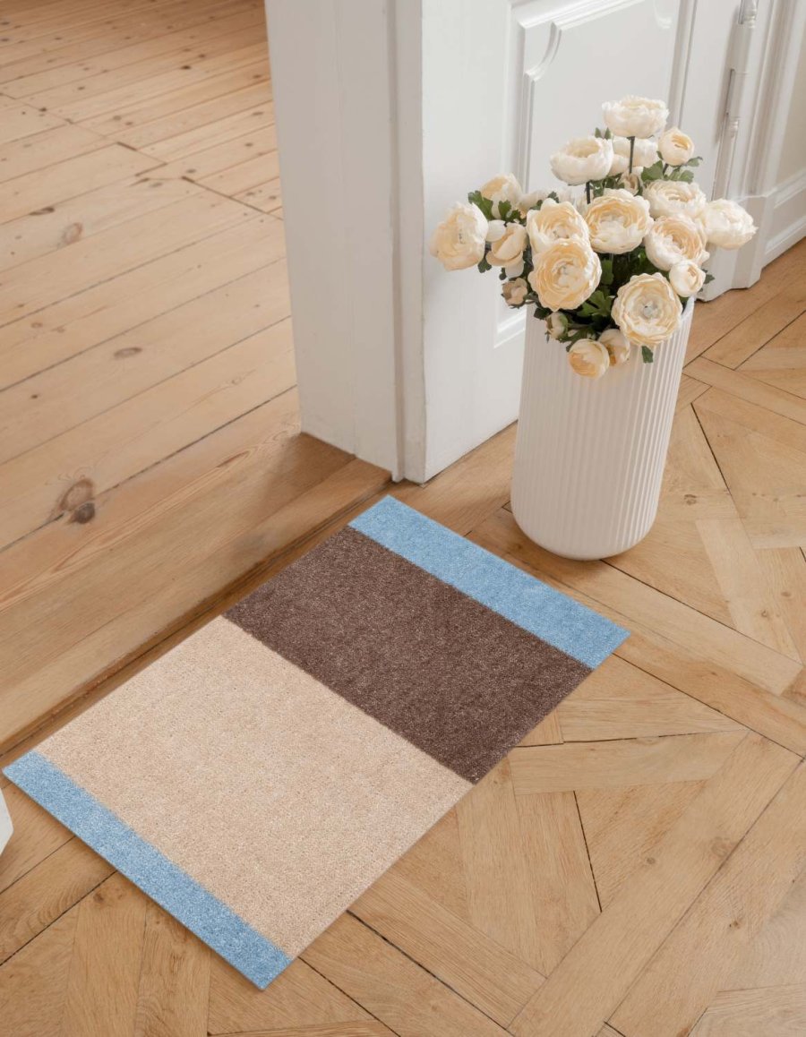 Tica Copenhagen Stripes Horisontal Gulvmtte 40x60 cm, Ivory/Sand/Bl