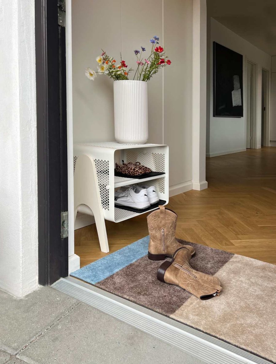 Tica Copenhagen Stripes Horisontal Gulvmtte 60x90 cm, Ivory/Sand/Bl
