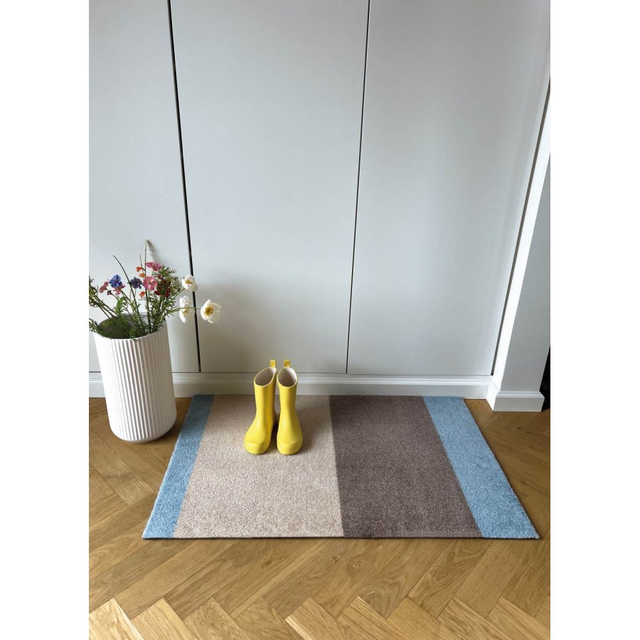 Tica Copenhagen Stripes Horisontal Gulvmtte 60x90 cm, Ivory/Sand/Bl