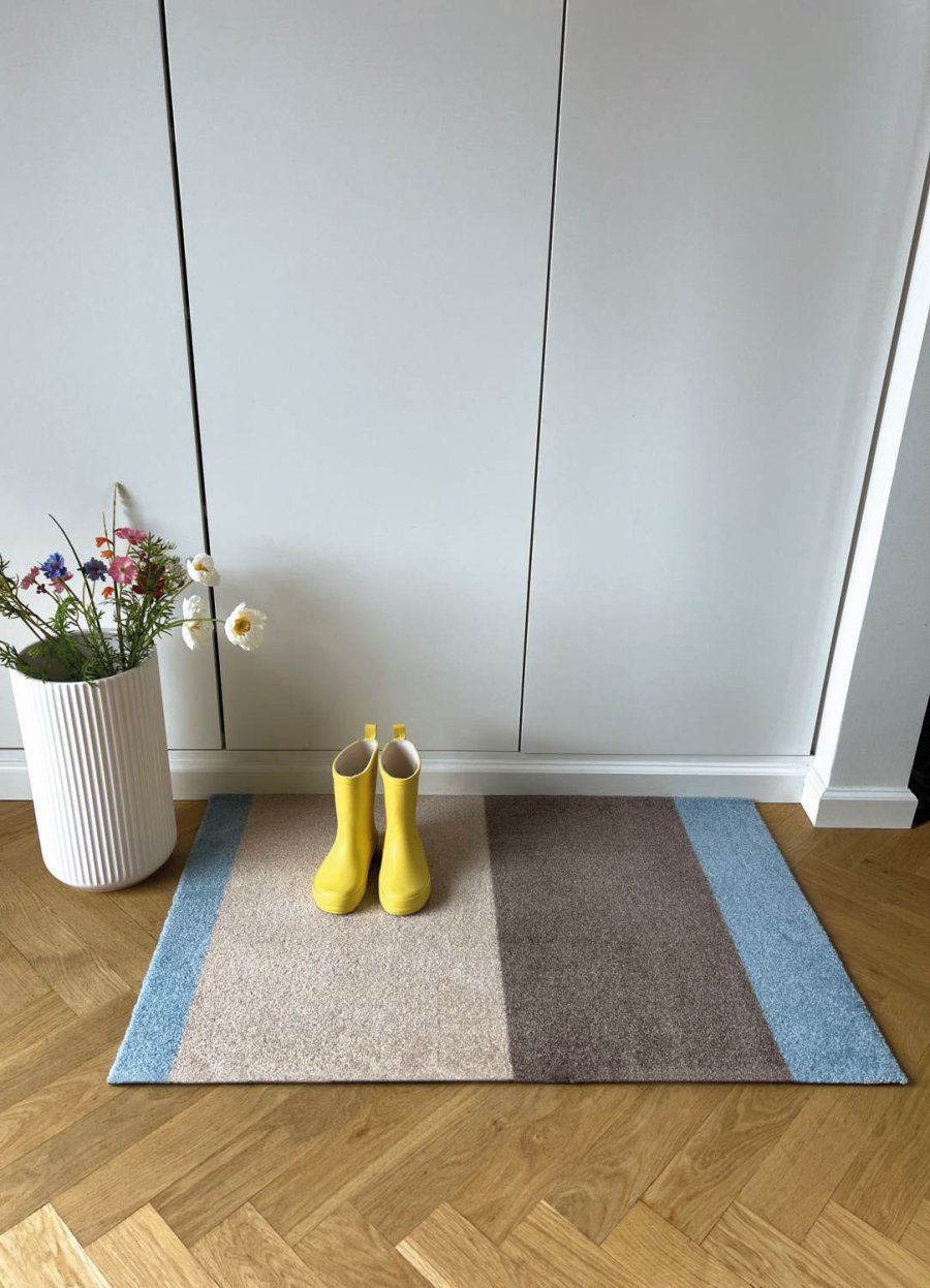 Tica Copenhagen Stripes Horisontal Gulvmtte 60x90 cm, Ivory/Sand/Bl