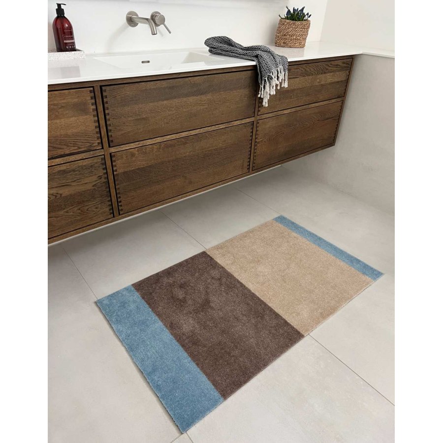 Tica Copenhagen Stripes Horisontal Gulvmtte 67x120 cm, Ivory/Sand/Bl