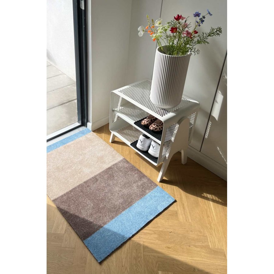 Tica Copenhagen Stripes Horisontal Gulvmtte 67x120 cm, Ivory/Sand/Bl