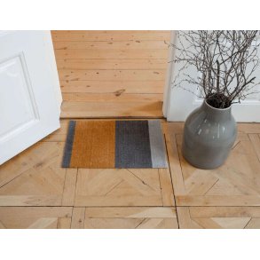 Tica Copenhagen Stripes Horisontal Gulvmåtte 40x60 cm, Lysegrå/Steelgrey/Dijon