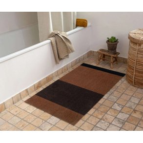 Tica Copenhagen Stripes Horisontal Gulvmåtte 67x120 cm, Cognac/Brun/Sort