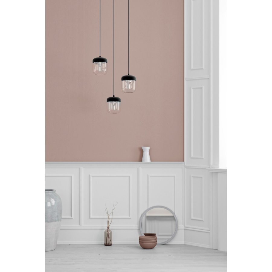 UMAGE Acorn 3 Pendel �14 cm, Klar/Sort