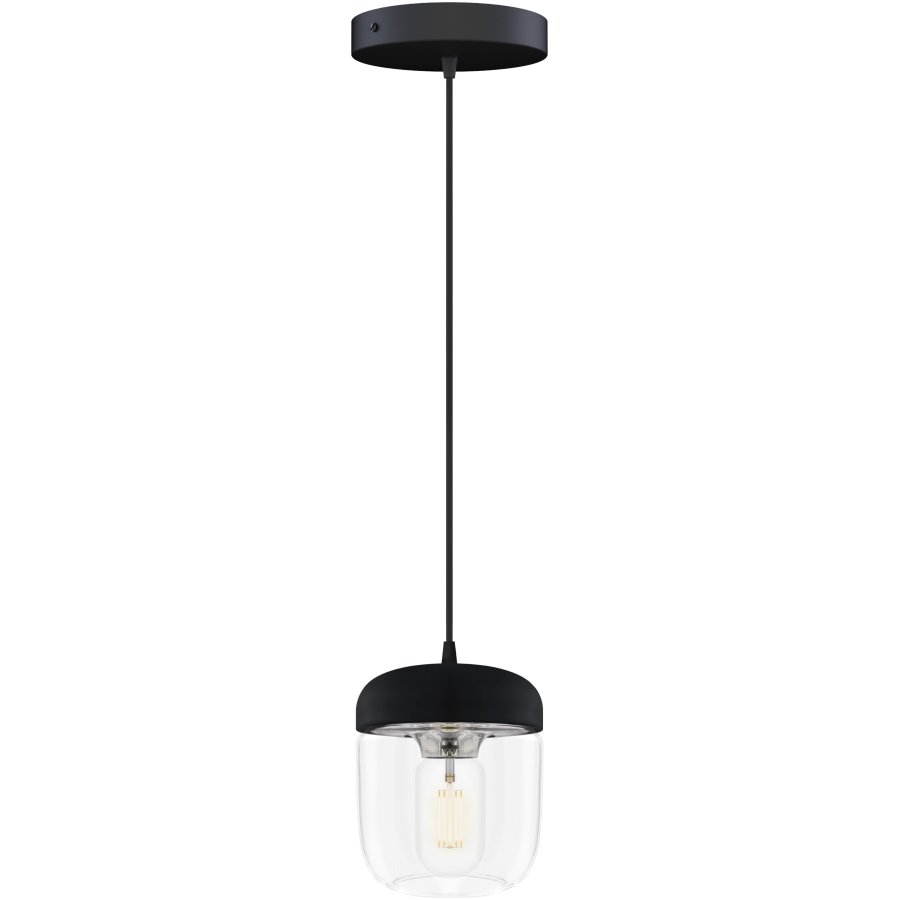 UMAGE Acorn Pendel �14 cm, Klar/Sort