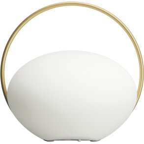 UMAGE Orbit Kabellose Tischlampe 19,5 cm, Messing/Opal