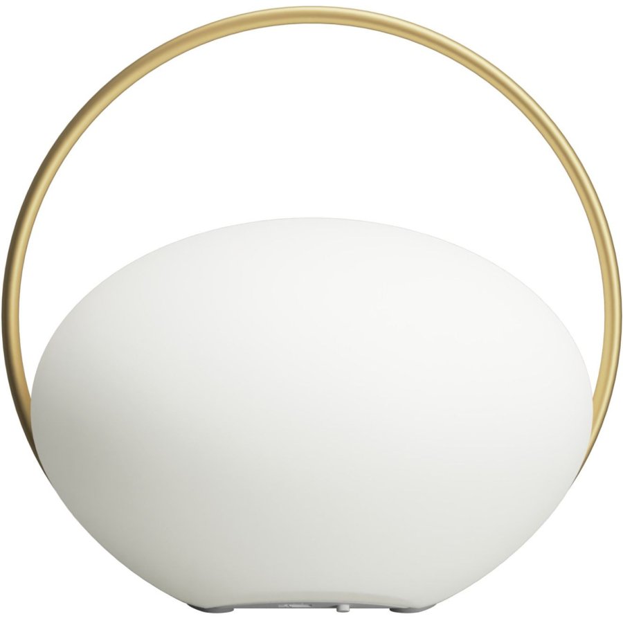 UMAGE Orbit Kabellose Tischlampe 19,5 cm, Messing/Opal
