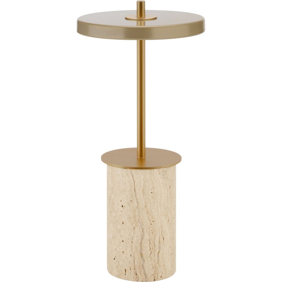 UMAGE Asteria Move Mini Tr�dl�s Bordlampe LED H25,5 cm, Clay Travertine/Messing