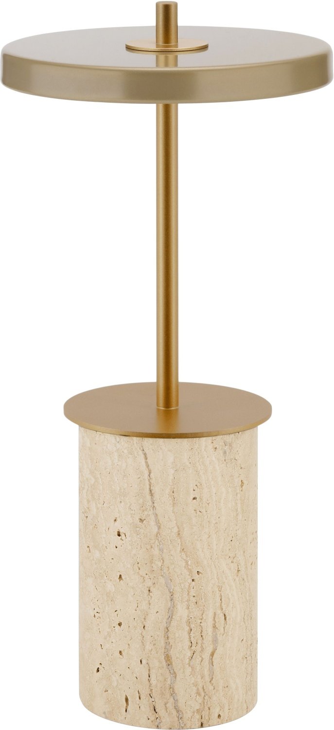 UMAGE Asteria Move Mini Tr�dl�s Bordlampe LED H25,5 cm, Clay Travertine/Messing