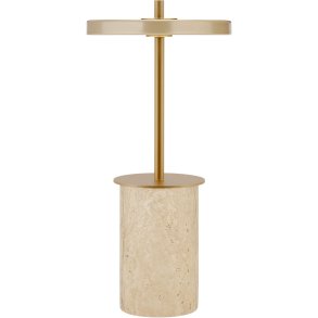 UMAGE Asteria Move Mini Akku-Tischlampe LED H25,5 cm, Clay Travertine/Messing