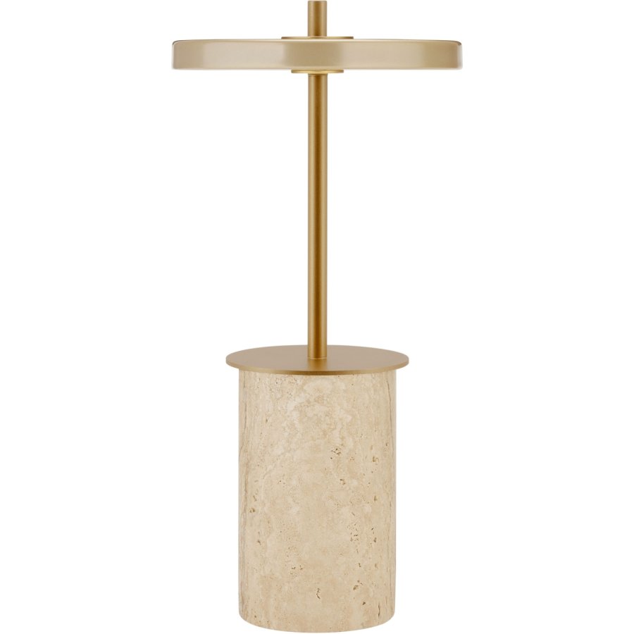 UMAGE Asteria Move Mini Tr�dl�s Bordlampe LED H25,5 cm, Clay Travertine/Messing