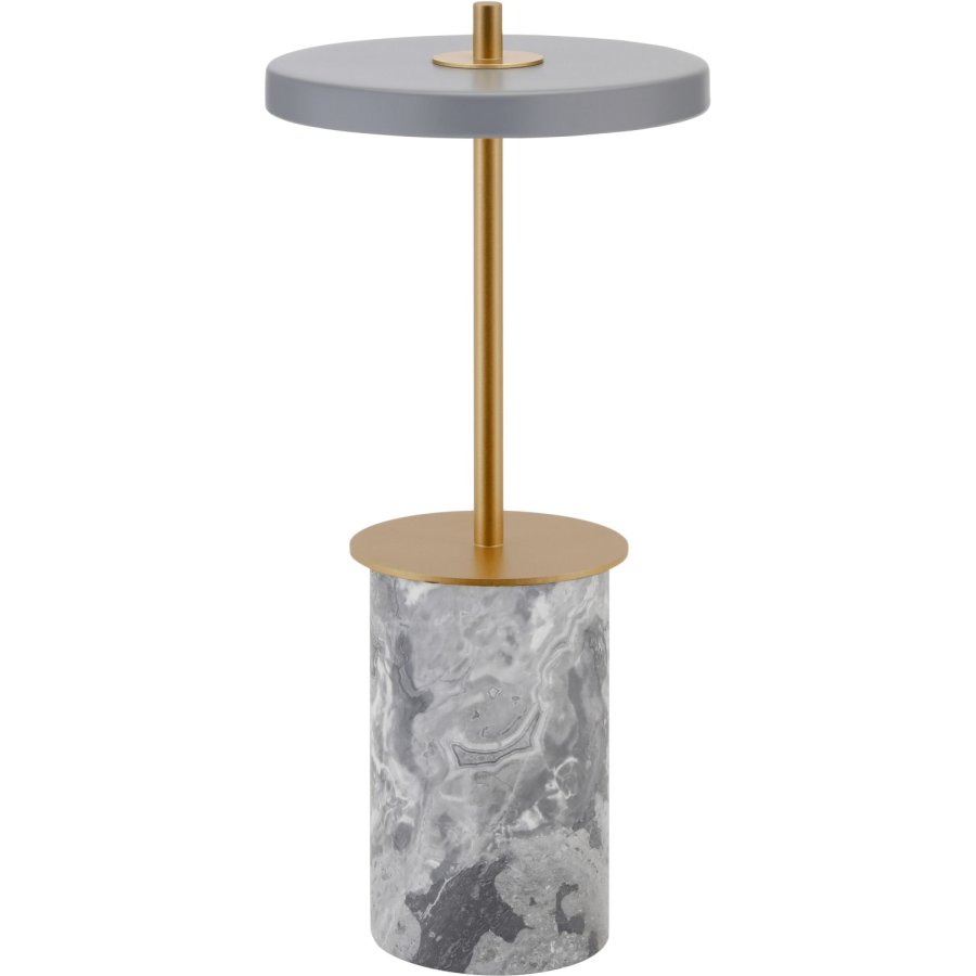 UMAGE Asteria Move Mini Tr�dl�s Bordlampe LED H25,5 cm, Grey Marble/Messing