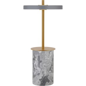 UMAGE Asteria Move Mini Akku-Tischlampe LED H25,5 cm, Grey Marble/Messing
