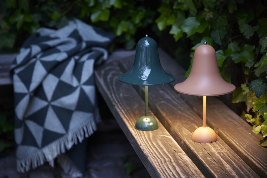 Verpan Pantop Tragbare Tischlampe H30 cm, Matt Terracotta