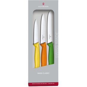 Victorinox Swiss Classic Messerset 3-teilig, Orange/Gelb/Grn