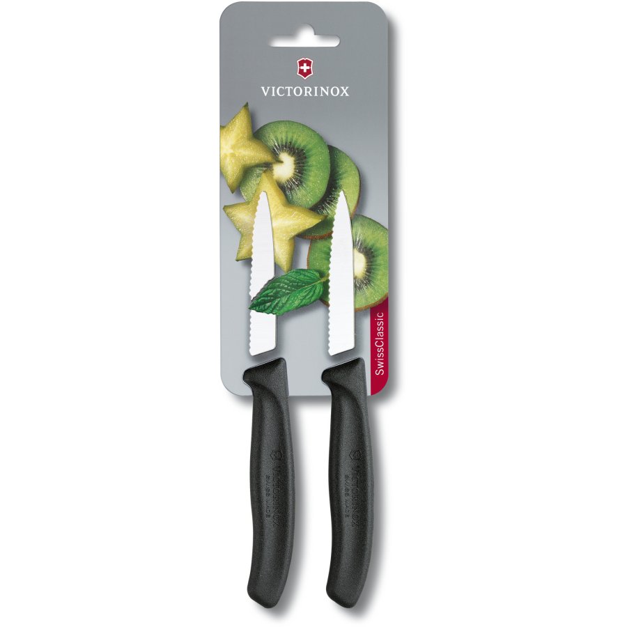 Victorinox Swiss Classic Grntsagskniv 2 stk. 8 cm, Sort