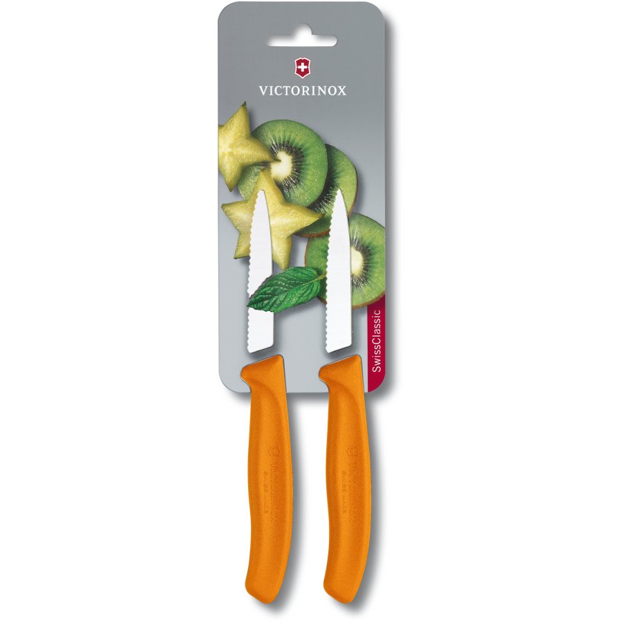 Victorinox Swiss Classic Grntsagskniv 2 stk. 8 cm, Orange