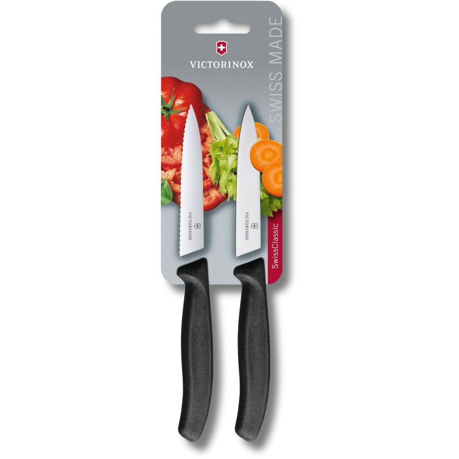 Victorinox Swiss Classic Grntsagskniv 2 stk. 10 cm, Sort