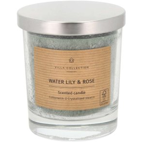 Villa Collection Kras Duftkerzen 8,5/H10 cm, Dunkelgrn/Water Lily & Rose