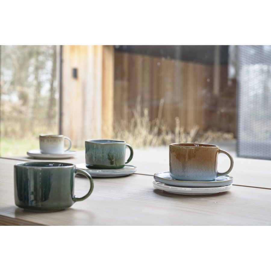 Villa Collection Styles Espressotasse 2er Set 8 cl, Grn/Blau