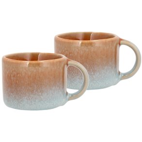 Villa Collection Styles Espressotasse 2er Set 8 cl, Blau/Bernstein