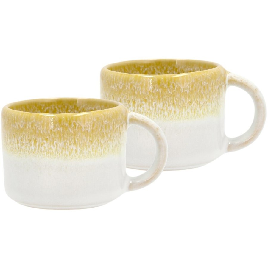 Villa Collection Styles Espressotasse 2er Set 8 cl, Gelb/Creme