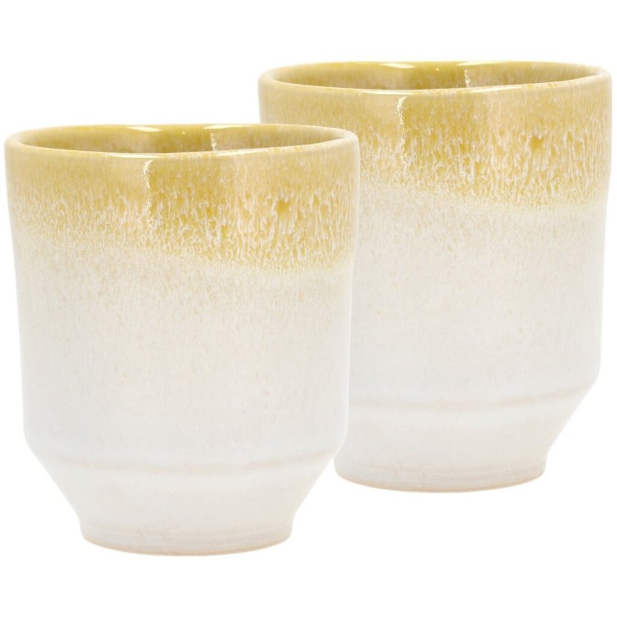 Villa Collection Styles Becher 2er Set 18 cl, Gelb/Creme