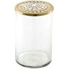 Villa Collection Elva Vase mit Messingdeckel H15,5 cm, Klar/Messing