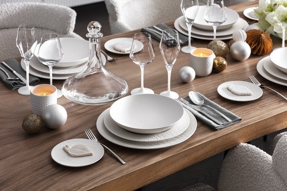 Villeroy & Boch Manufacture Rock Blanc Serveringsfad 31,7 cm, Hvid