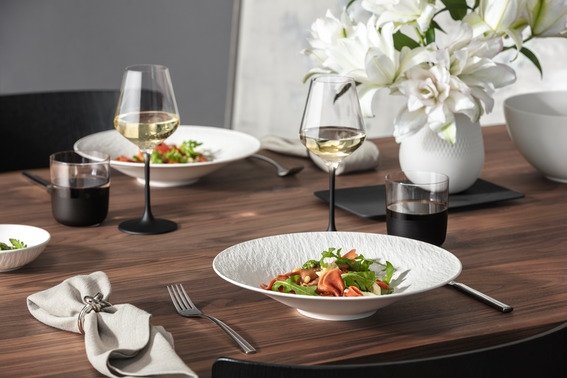 Villeroy & Boch Manufacture Rock Blanc Dyb Tallerken 28,5 cm, Hvid