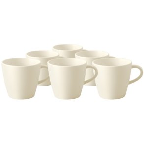 Villeroy & Boch Manufacture Rock Blanc Kaffeetasse 6er Set 150 ml, Wei