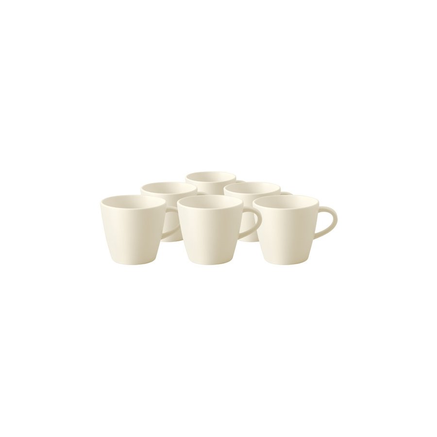 Villeroy & Boch Manufacture Rock Blanc Kaffeetasse 6er Set 150 ml, Wei