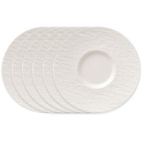 Villeroy & Boch Manufacture Rock Blanc Kaffeeuntertasse 6er Set 15,4 cm, Wei